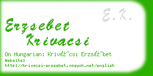 erzsebet krivacsi business card